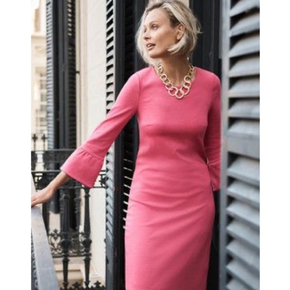 Boden Lavinia Ponte Pink Flutter Sleeve Knee Length Shift Dress Size 4 NWOT - Picture 16 of 16